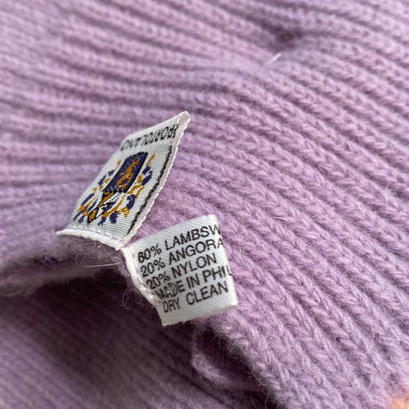 Vintage Portolano Lambswool/Angora Rabbit/nylon knit scarf lavender/pink 38”x 7” - Picture 4 of 5